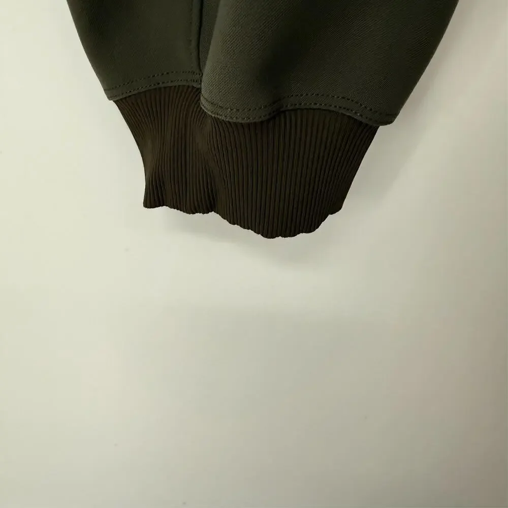 Lululemon On The Fly Jogger Velvet Trim Womens 12 Olive Travel Woven W5CMTS